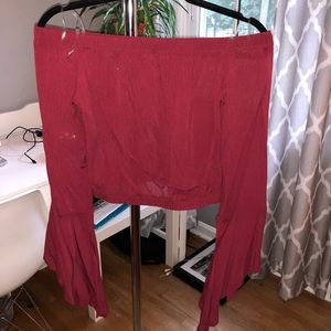 off the shoulder top with flare sleeves